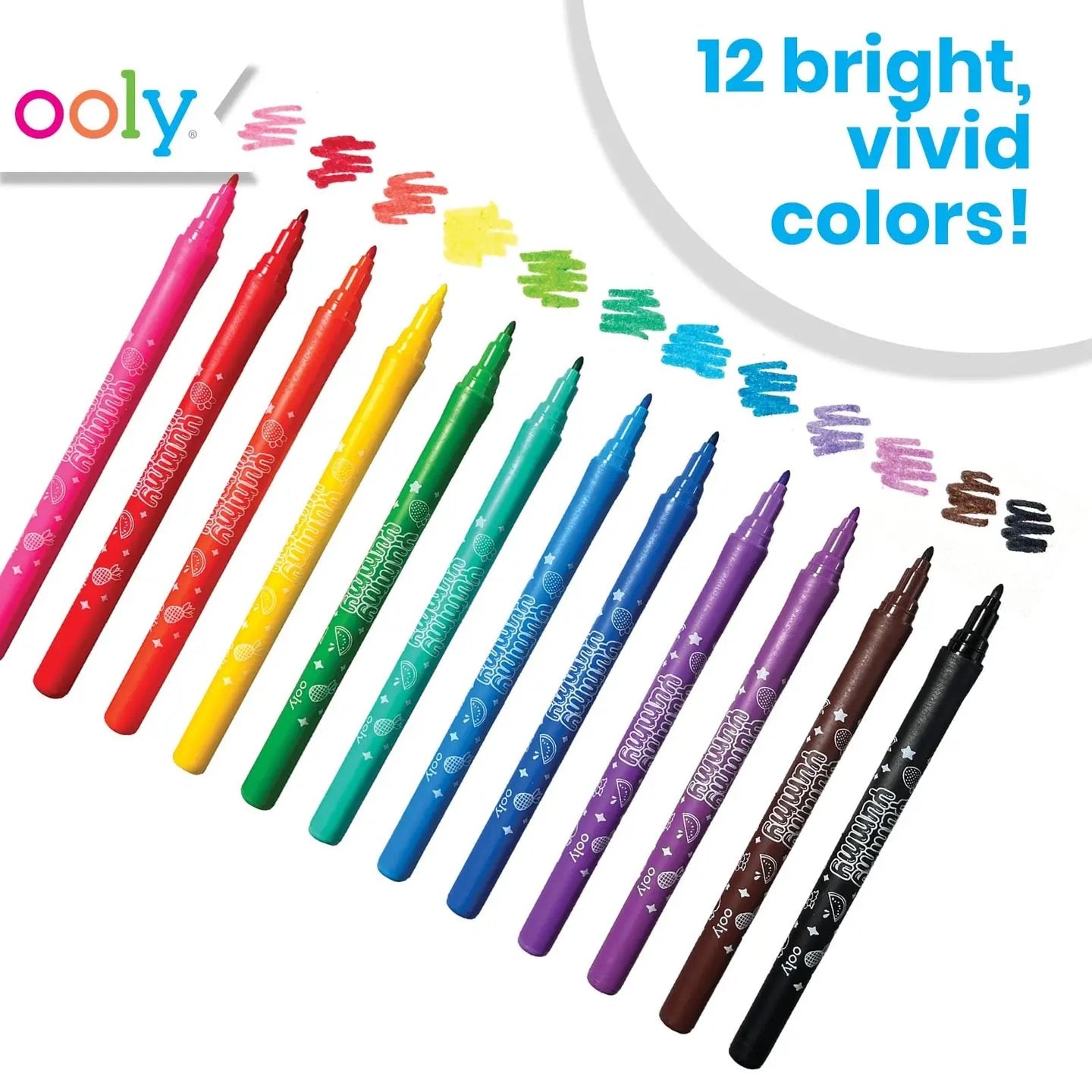 OOLY- Yummy Yummy Fruit Scented Markers - Set of 12