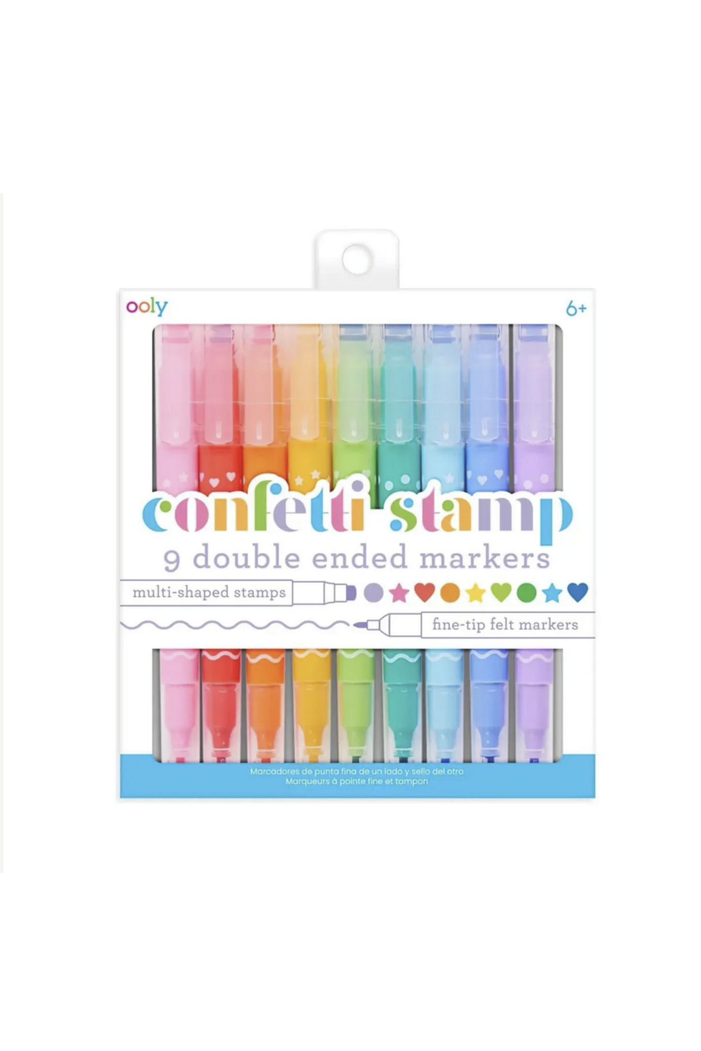 Confetti Stamp Double-Ended Markers (Set of 9)