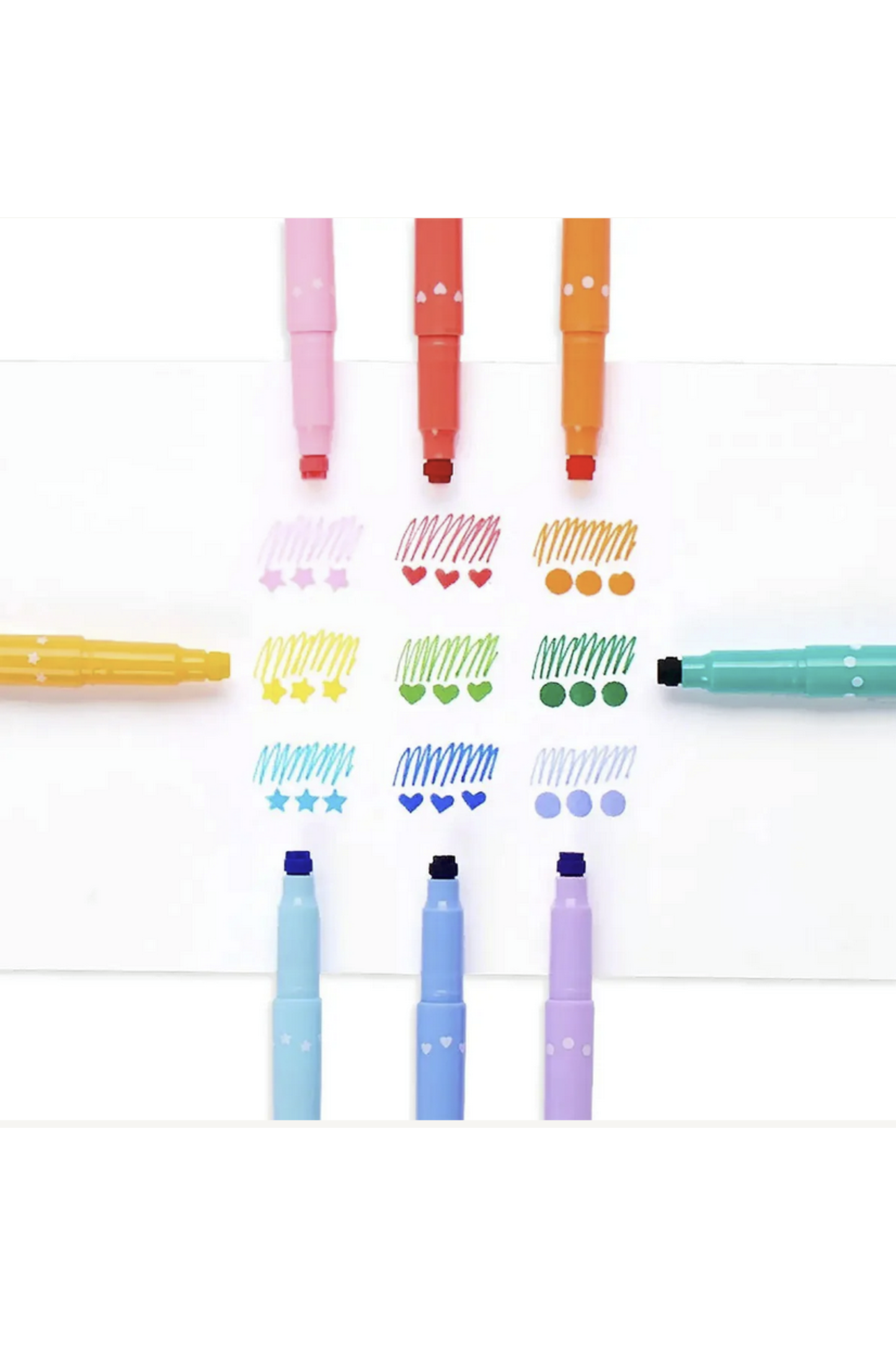 Confetti Stamp Double-Ended Markers (Set of 9)