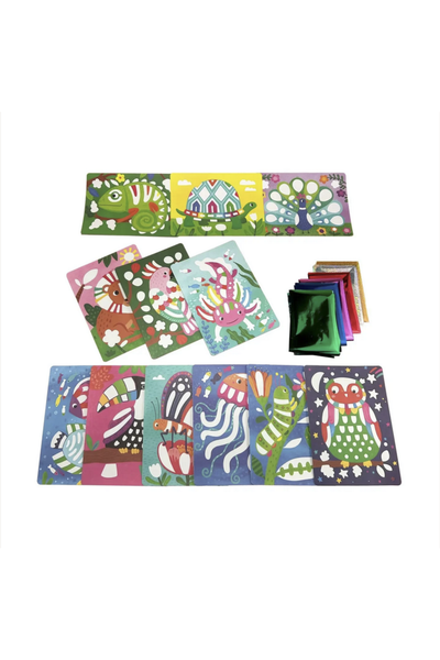 Animal Foil Art & Coloring Kit