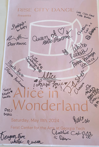 Alice in Wonderland Cast Signed Poster