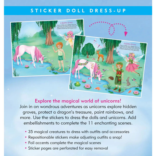 Book- Unicorns Sticker Doll Dress-Up Book