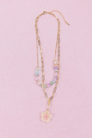 Flower Gem Necklace
