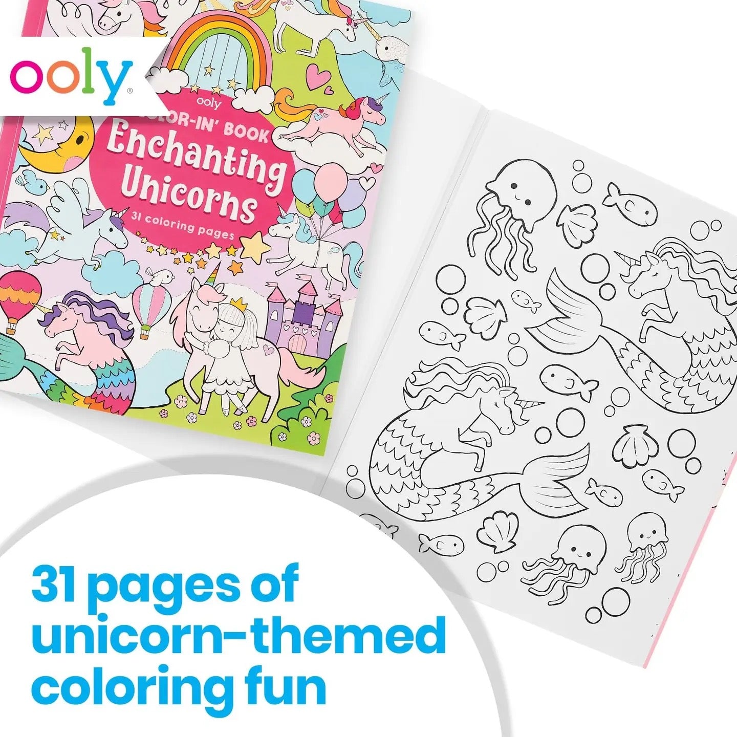 OOLY- Color-in' Book - Enchanting Unicorns - 31 Pages