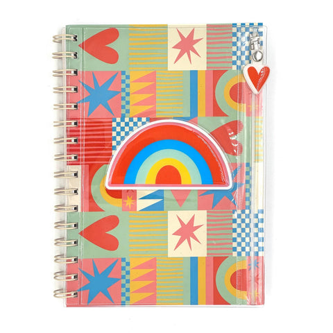 Journal with Pencil Pouch- Rainbow Love