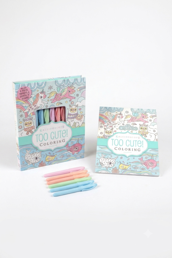 Kaleidoscope Too Cute! Coloring Book Kit