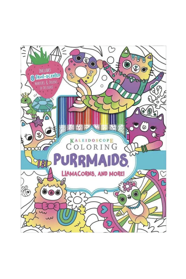 Kaleidoscope Purrmaids, Llamacorns & More Coloring Book Kit