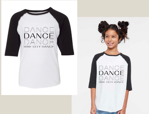 Rise City Dance Baseball T- shirt (Youth Sizes)