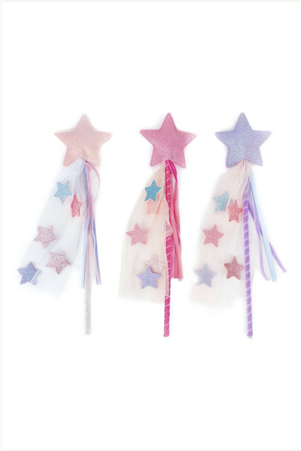 Glitter Star Wand with Tulle & Ribbons